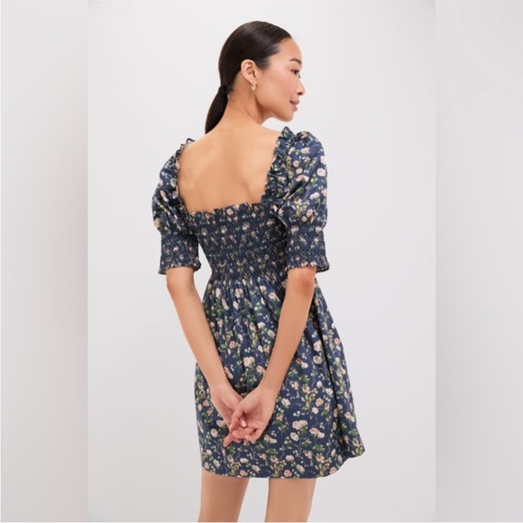 NWT Hill House Lila Nap Dress Bluebonnet Navy Floral Mini Floral Size S - Picture 4 of 10